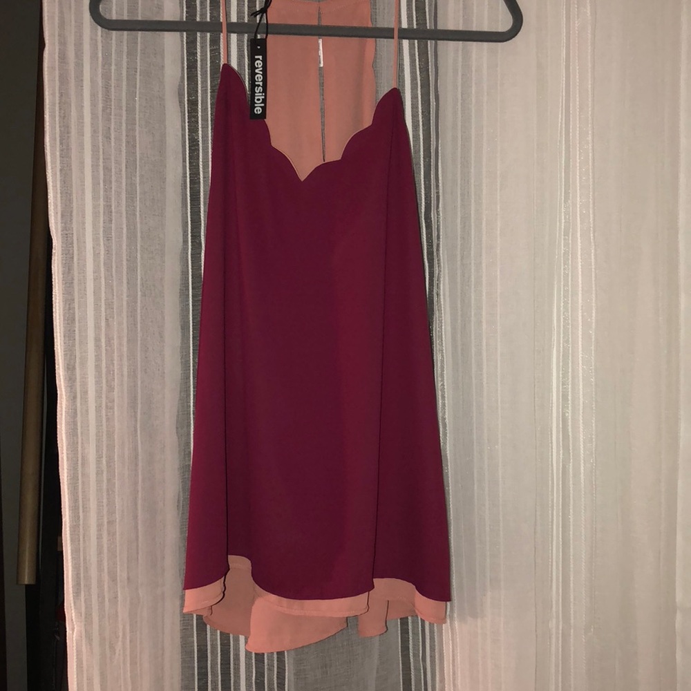 Express Reversible Scalloped Neck Tank